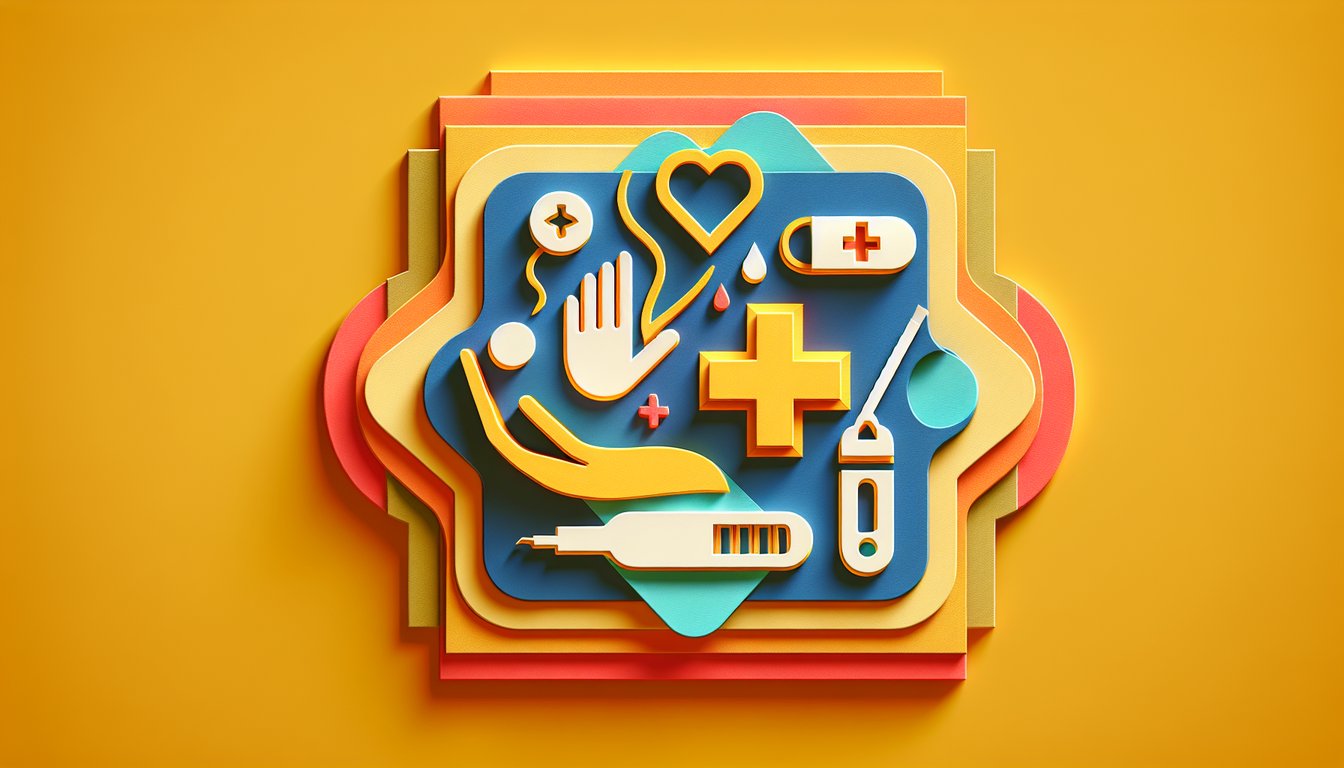 Paper art illustration depicting a medical consent form for minors with a pen and medical symbols in the background.