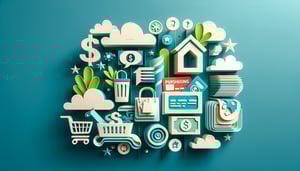paper art illustration representing a household expenditure report form template with creative elements and design