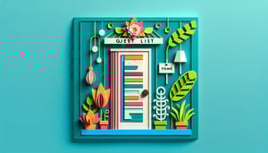 Paper art illustration featuring a guest list template with a clean design for event planning purposes