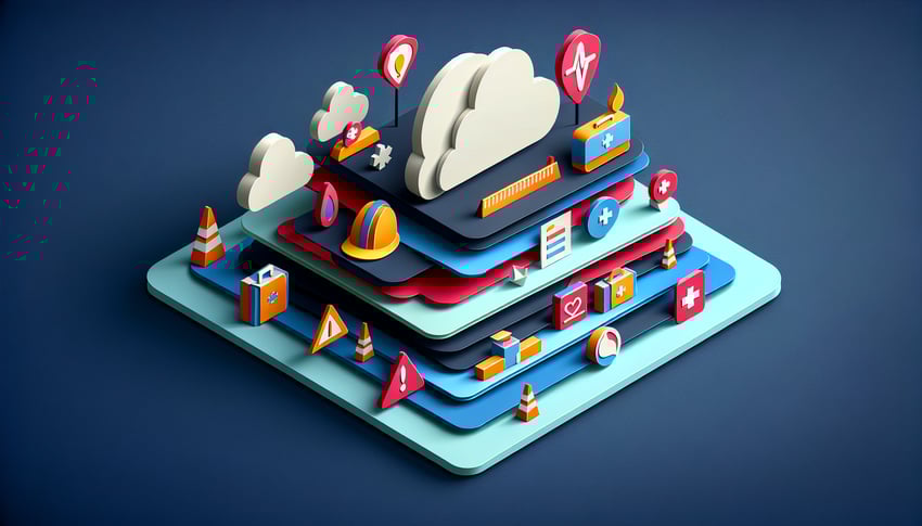 paper art illustration depicting an employee accident report form with details and fields for information