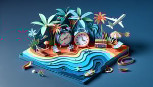 paper art illustration depicting a PTO request form with stylized elements and vibrant colors for a website article