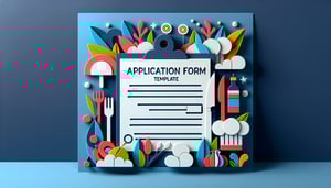 Paper art illustration showcasing a restaurant application form template for FormCreatorAI