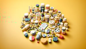 Paper art illustration depicting a medication reconciliation form template for FormCreatorAI article.