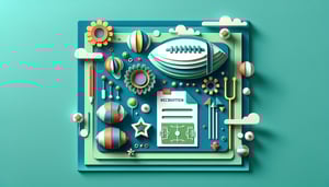 Paper art illustration depicting a football team application form template for FormCreatorAI article.