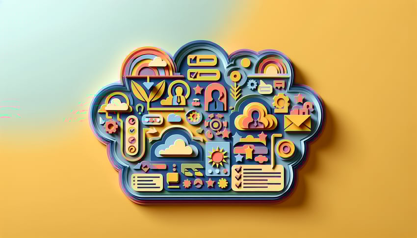 Paper art illustration depicting a candidate experience survey form template for FormCreatorAI article