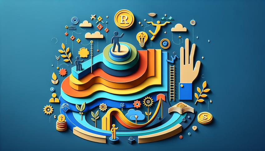 Paper art illustration depicting an employee raise form template for FormCreatorAI article.