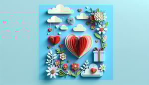 Paper art illustration featuring hearts and romantic elements for a Valentines Day order form template article.