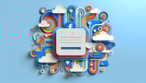 Paper art illustration depicting a Facebook contact form for an article on FormCreatorAI