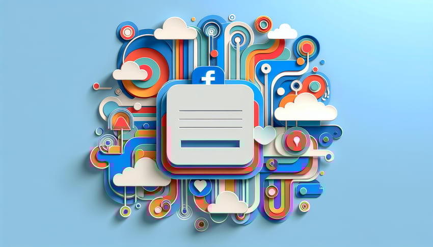 Paper art illustration depicting a Facebook contact form for an article on FormCreatorAI