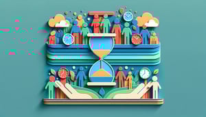 Paper art illustration depicting a PTO donation form template design for FormCreatorAI article