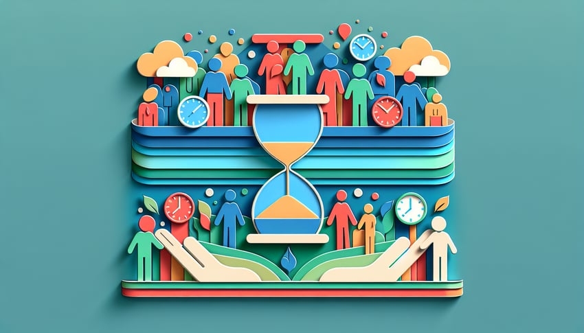 Paper art illustration depicting a PTO donation form template design for FormCreatorAI article