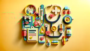 Paper art illustration showcasing a medical record audit form template for FormCreatorAI article