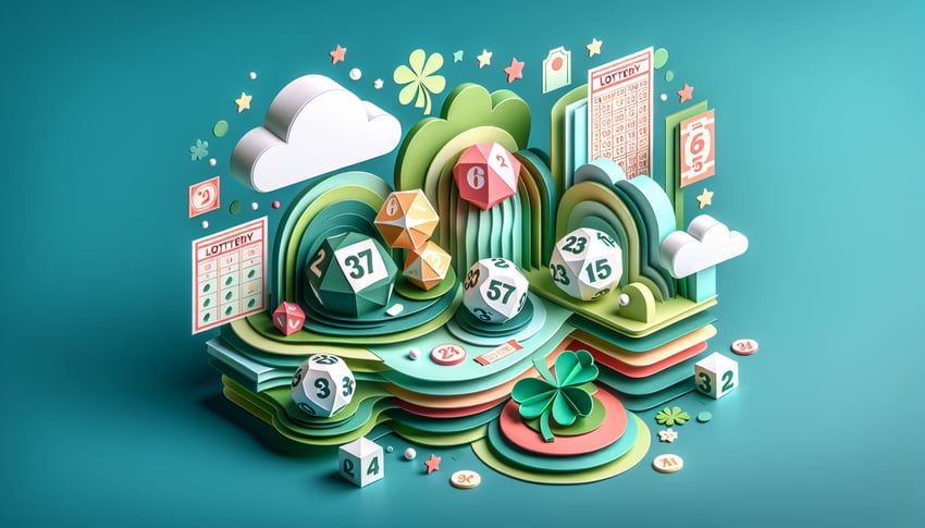 Paper art illustration depicting a lottery claim form for an article on FormCreatorAI