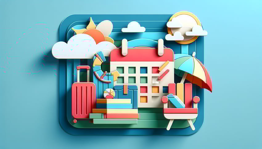 Paper art illustration representing a staff leave application form for FormCreatorAI article