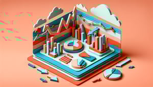 Paper art illustration depicting a daily performance report form template with design elements related to data and analytics