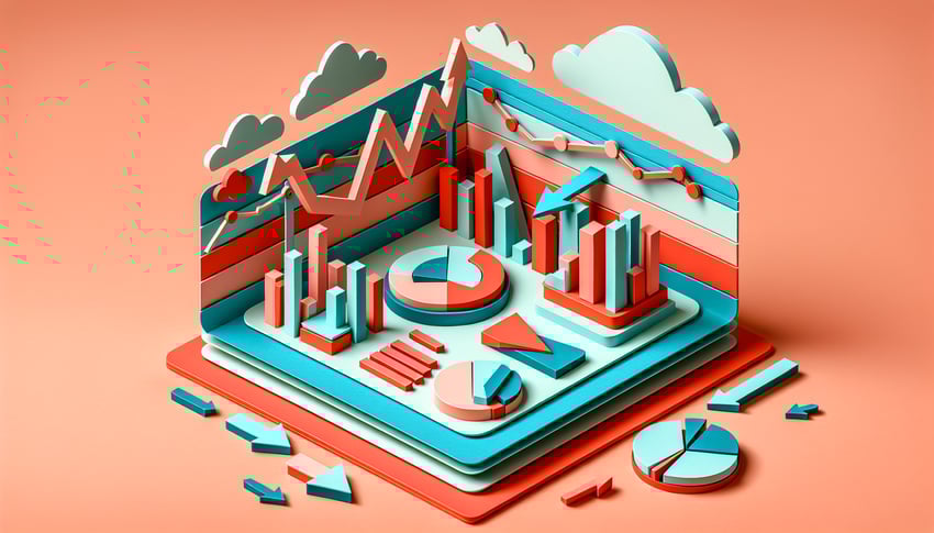 Paper art illustration depicting a daily performance report form template with design elements related to data and analytics