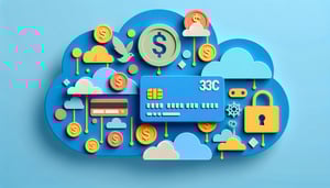 Paper art illustration showcasing a payment authorization form template design for FormCreatorAI article