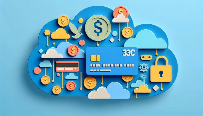 Paper art illustration showcasing a payment authorization form template design for FormCreatorAI article