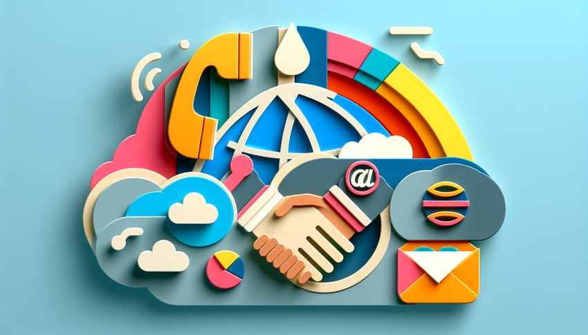 Paper art illustration depicting a vendor contact form for an article on FormCreatorAI.