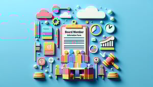 Paper art illustration featuring a board member information form in a creative design for FormCreatorAI article