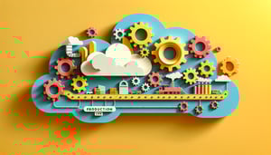 Paper art illustration representing a production log form template for FormCreatorAI article