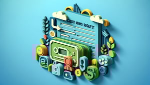 paper art illustration related to credit memo request form template and FormCreatorAI