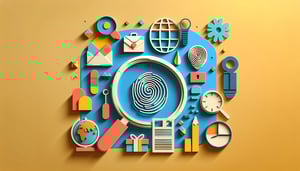 Colorful paper art illustration depicting a background investigation form template for FormCreatorAI