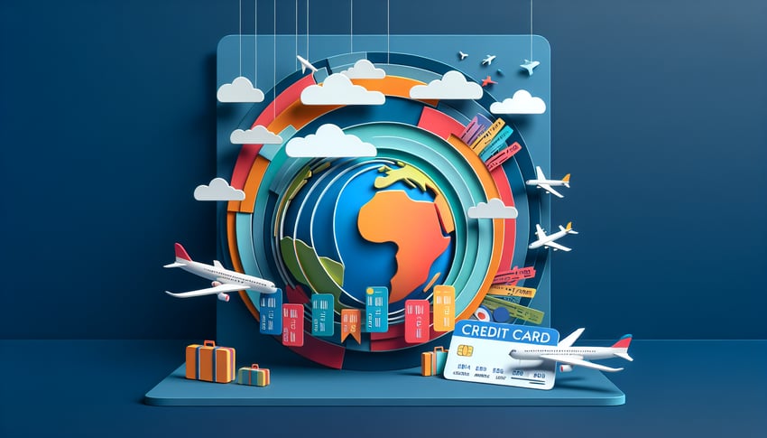 Paper art illustration related to travel agent credit card authorization form template and FormCreatorAI software