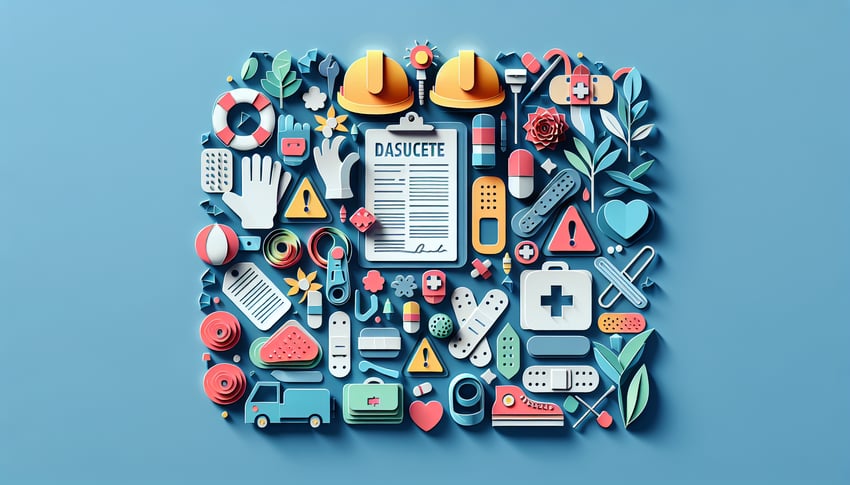 Paper art illustration depicting a personal injury waiver form for a template article on FormCreatorAI.