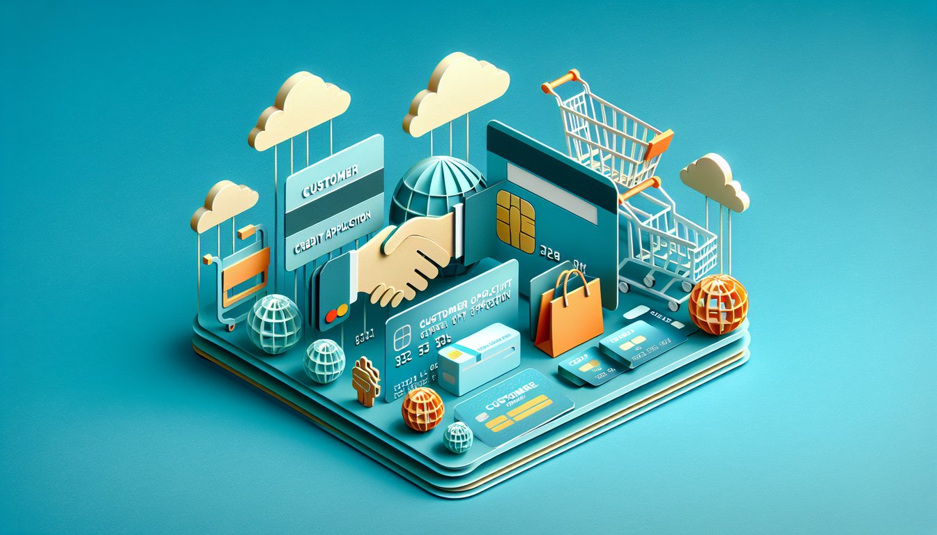Paper art illustration related to customer credit application form template and FormCreatorAI.