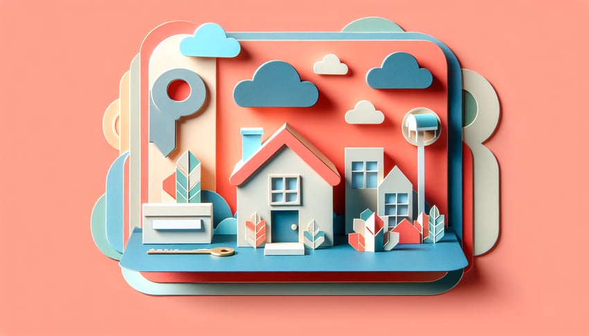 Paper art illustration representing a residence verification form template for FormCreatorAI article