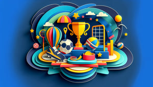 Paper art illustration highlighting a tournament registration form template on a creative background.