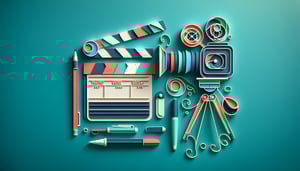 Paper art illustration depicting a photo and video release form for FormCreatorAI article