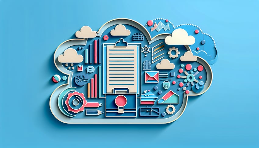 Paper art illustration representing an employer statement form template for FormCreatorAI article
