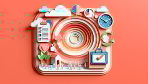 Paper art illustration representing an event completion report form in a creative design for FormCreatorAI article