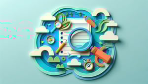 paper art illustration featuring field notes form template with design elements related to FormCreatorAI