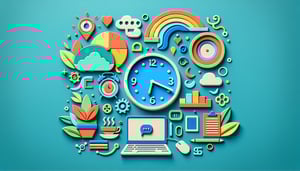 Paper art illustration depicting a virtual office setting with a form template and digital devices on a desk