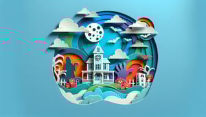 Paper art illustration featuring a horror movie checklist with eerie elements for FormCreatorAI article