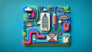 Paper art illustration showcasing a Bootstrap form template for FormCreatorAI article