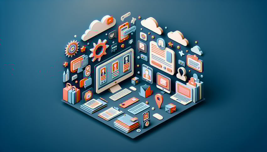 Paper art illustration showcasing a virtual job fair registration form for FormCreatorAI