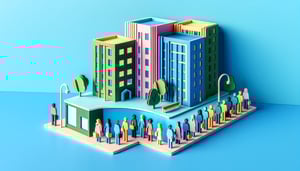 Paper art illustration featuring an apartment waitlist form template with clean design elements for FormCreatorAI article