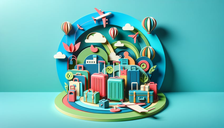 Paper art illustration featuring a booking cancellation form design for FormCreatorAI article