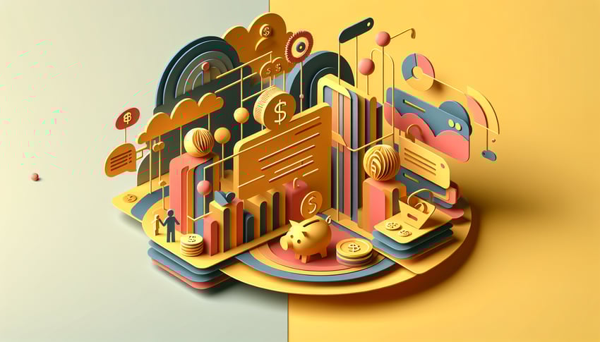 Paper art illustration related to customer bill pay form template and FormCreatorAI