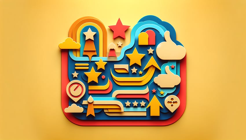 Paper art illustration related to employee feedback form template for FormCreatorAI article