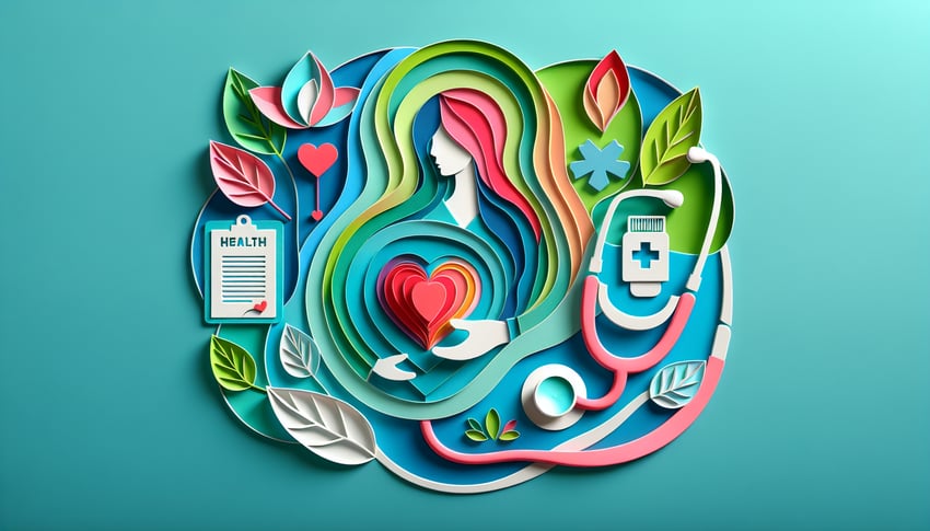 paper art illustration depicting hospice nursing assessment form template design elements and layout concepts