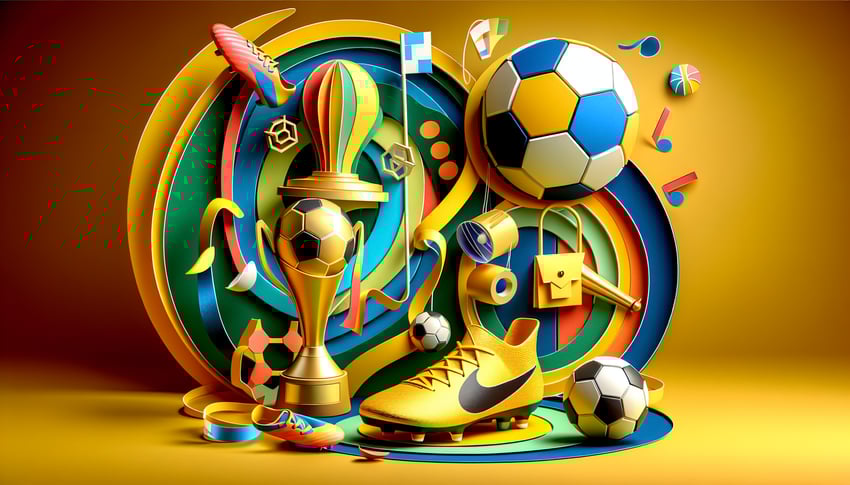 paper art illustration depicting a national team player profile form with sections for personal and performance details