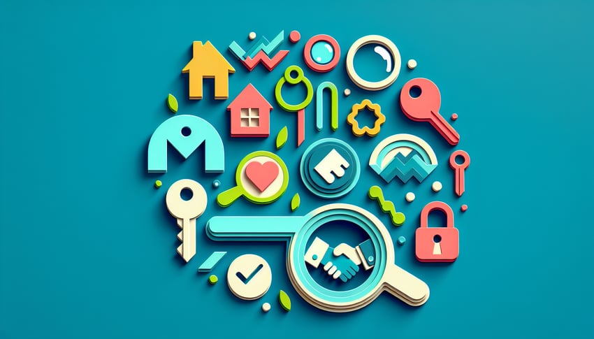 paper art illustration depicting a tenant verification form for FormCreatorAI article