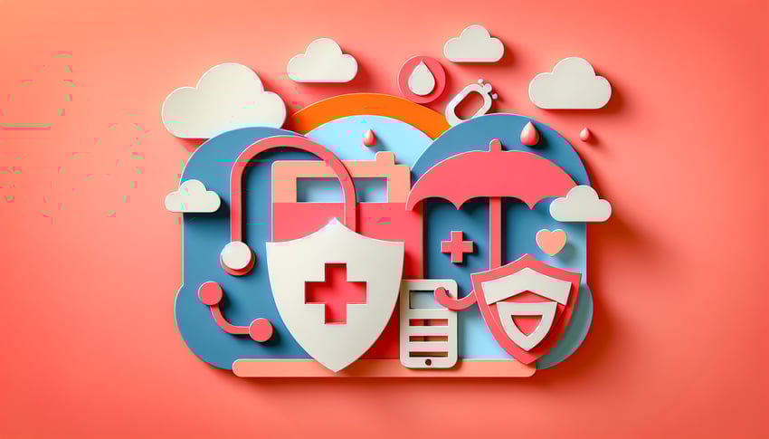 Paper art illustration depicting a medical insurance verification form for FormCreatorAI article