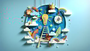 Paper art illustration depicting a leadership style questionnaire form for FormCreatorAI article.