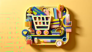 Paper art illustration depicting a simple product purchase form design for FormCreatorAI article